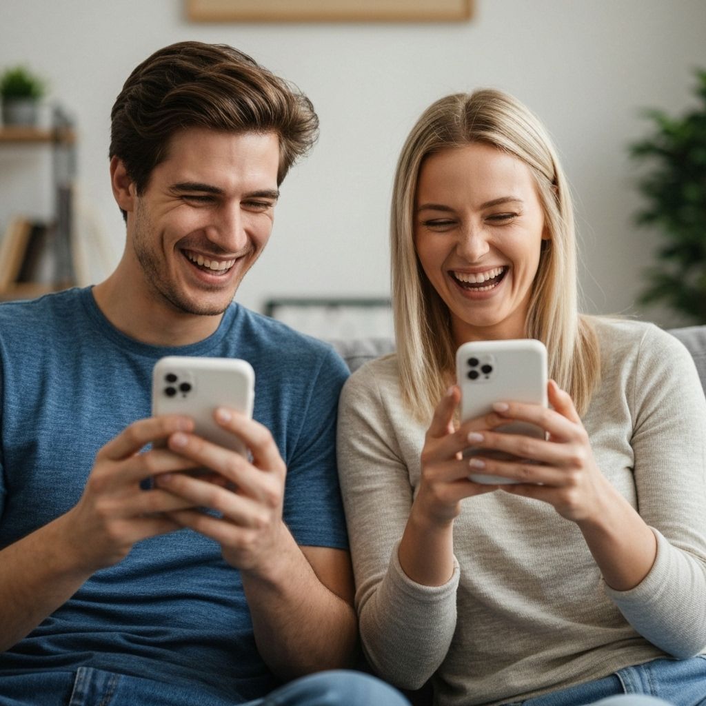 Couple playing Know me better game